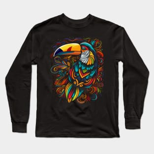 Tropical tribal toucan Long Sleeve T-Shirt